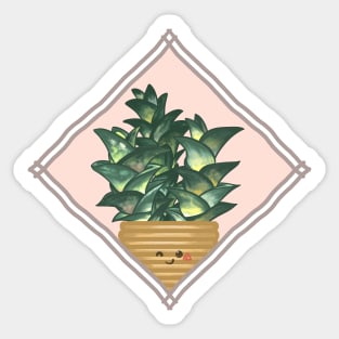 Haworthia Viscosa Succulent in a Rectangle Frame Sticker